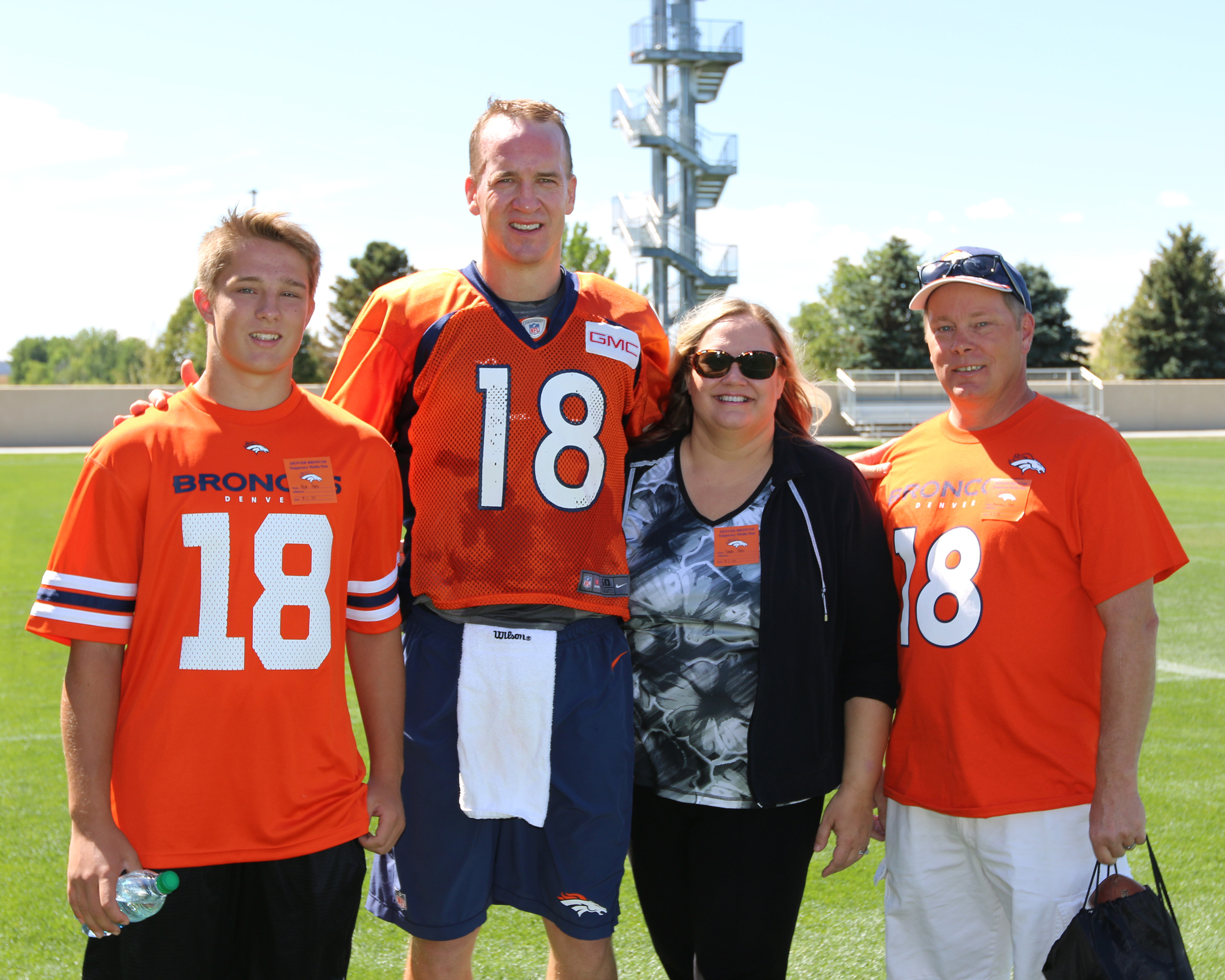 Sheri Kaye Hoff , Peyton Manning , and family at #broncos practice Sept 1, 2015. 7 weeks after her near death experience #healing #miracles #nde https://wp.me/p71qJb-cJ